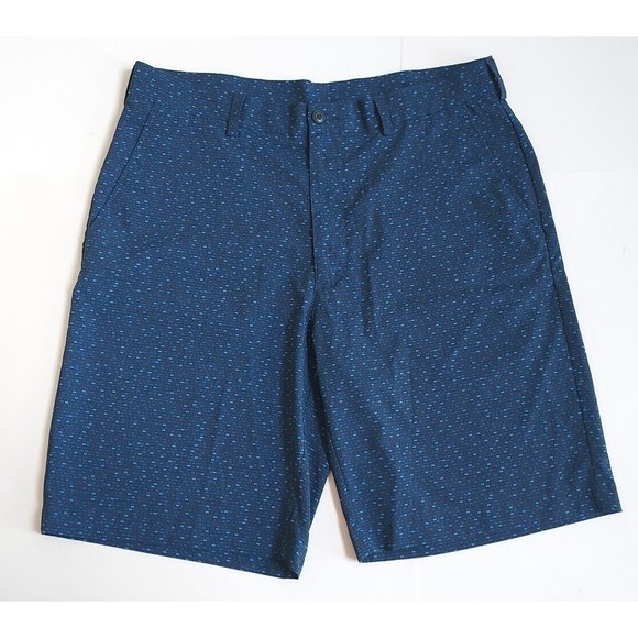 Mens PGA Tour Quick Dry Blue Patterned Golfing Shorts 9.5" Inseam Size 34 - Picture 1 of 5